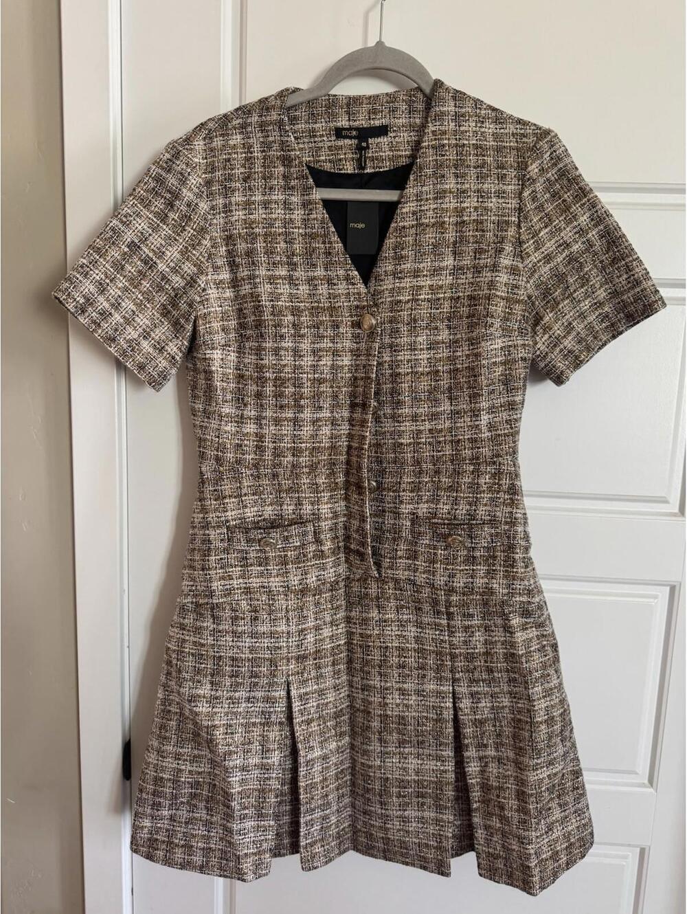 maje Women’s Riuji Marron Dress Size T40 $495